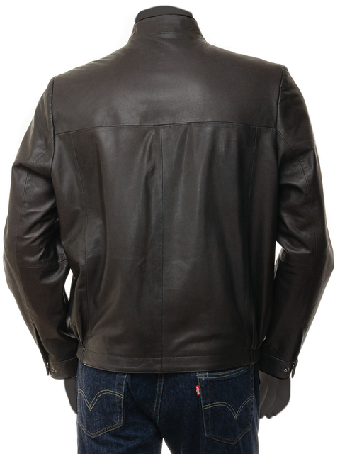 Gava Men's Classic Slim Fit Cafe Racer Motorcycle Biker Black Lambskin Leather Jacket For men.